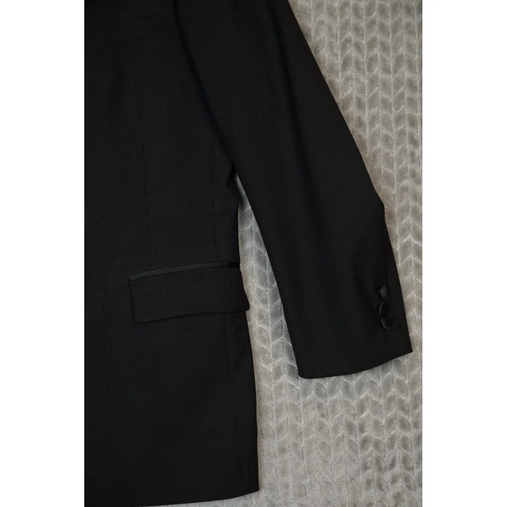 Brooks Brothers Men's Brooksease Tuxedo Suit Black Wool Peak Lapel 41R USA